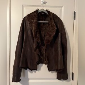 WOMENS ESCADA EDITION GOAT SKIN AND FUR JACKET, SIZE 36